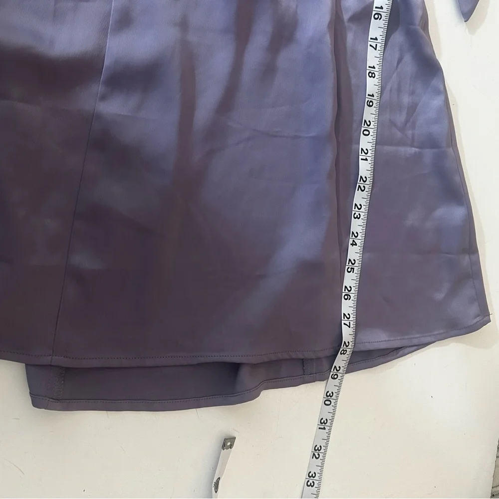 Urban Outfitters Lavender Bri Double Bow SleekSatin Square neck MiniDress NWT XS - Picture 13 of 16